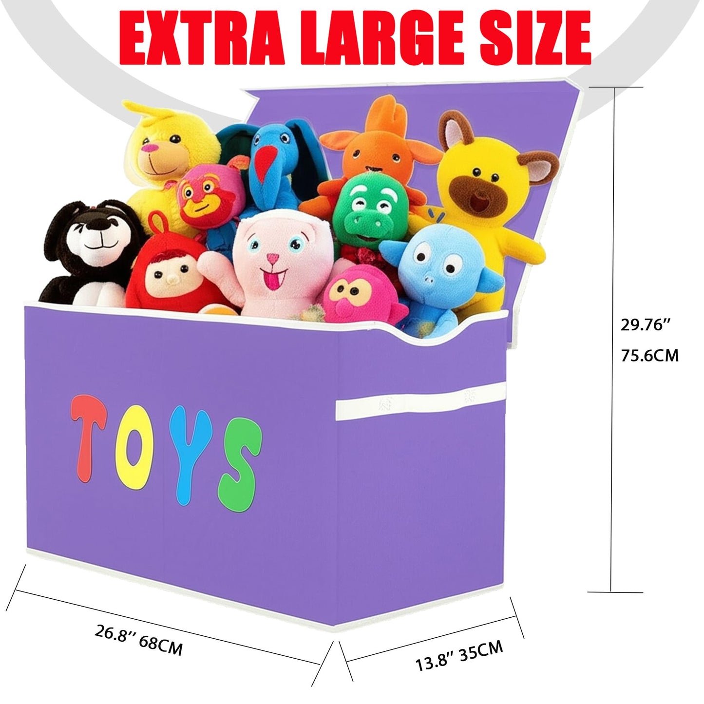 YOLOXO Toy Box Chest, Collapsible Sturdy Storage Bins with Lids, Extra Large Kids Toy Storage Organizer Boxes Bins Baskets for Kids, Boys, Girls, Nursery Room, Playroom, Closet (Classical Purple)