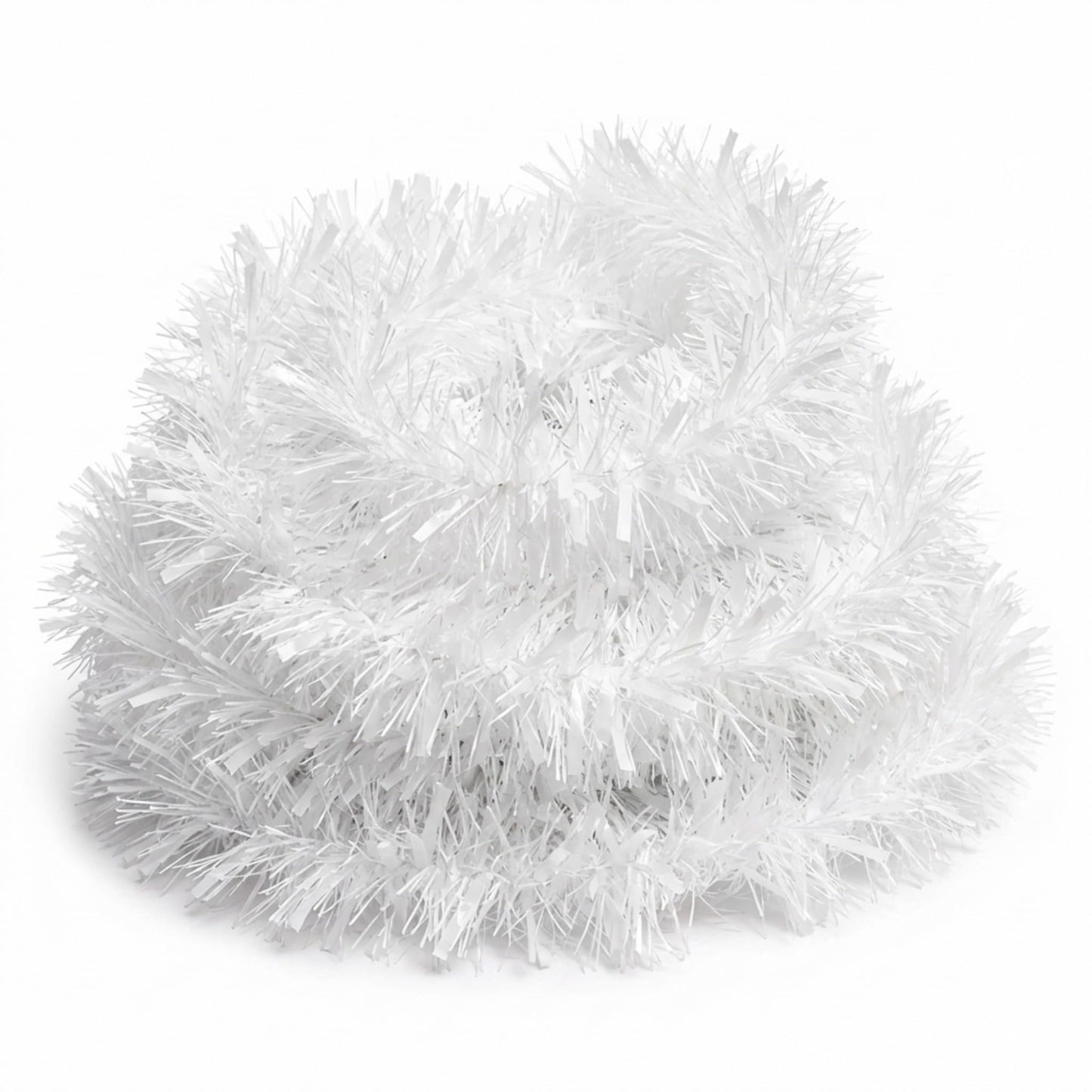 Anderson's Metallic White Tinsel Twist Garland, 25ft Holiday Decoration, Christmas Tree Trim, Parade Float Decor, Party Supplies, Halloween, Graduation, Indoor Outdoor Event Garland