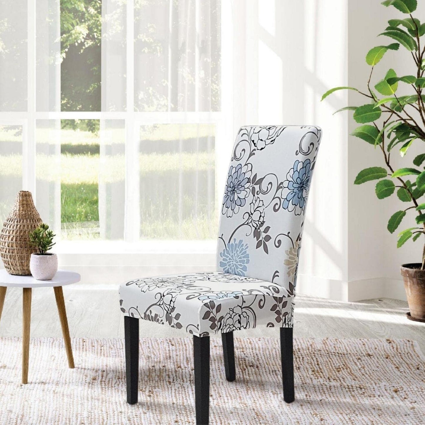 SPRINGRICO Chair Covers for Dining Room Set of 4, Stretch Dining Chair Cover, Washable Spandex Kitchen Parsons Chair Slipcovers, Removable Seat Protector for Home or Party (4 Pack, FLORAL5)