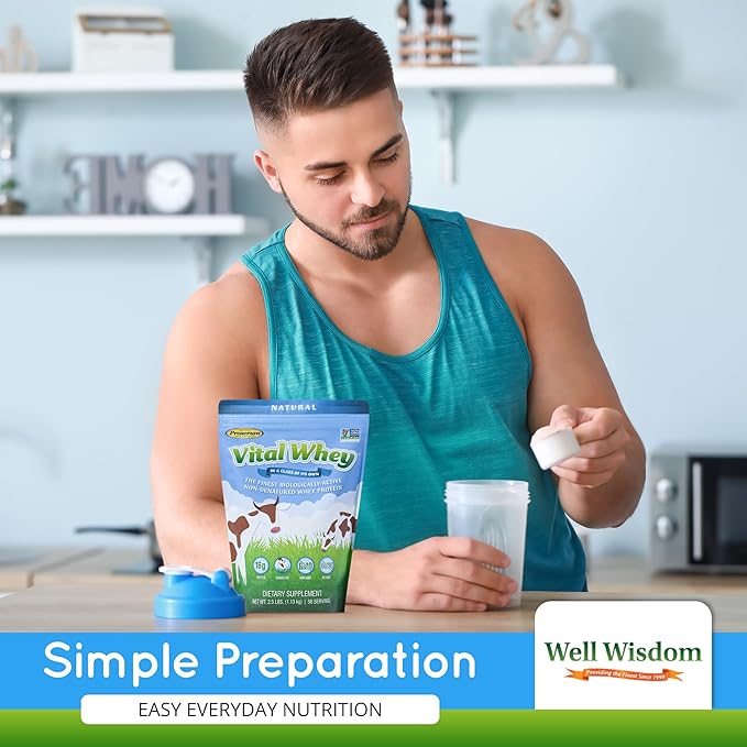Grass-Fed Whey Protein Powder for Immune Vitality, Natural Flavor 600g (30 Servings), 15g Protein Per Serve, Vital Whey, Clean Holistic, Wellness Nutrition