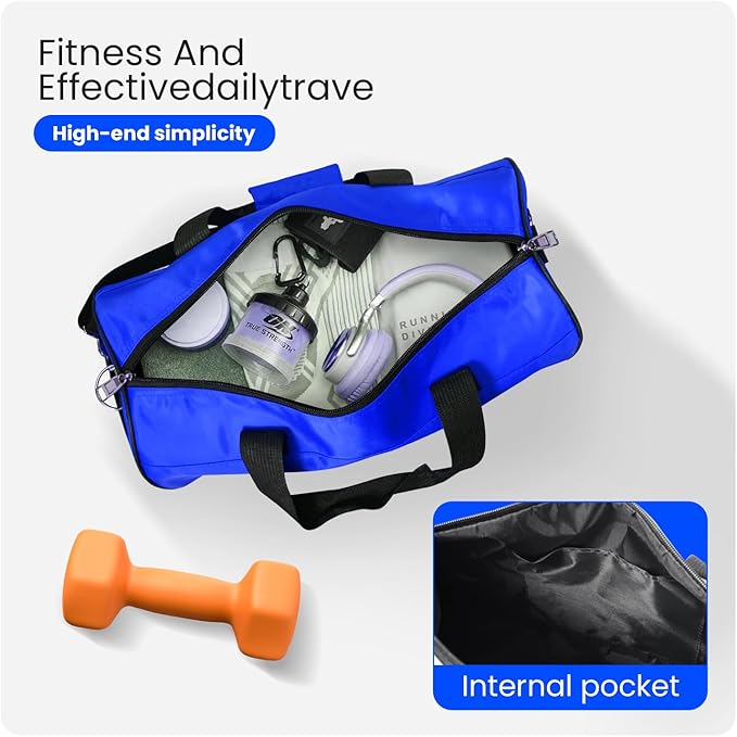 C&F BOGMOST Small Gym Bag for Travel & Duffel - 17 Inch Lightweight Carry On Bag for Men & Women, Mini Duffel Bag,Perfect for Sports, Weekend Trips, and Overnight Stays, Blue