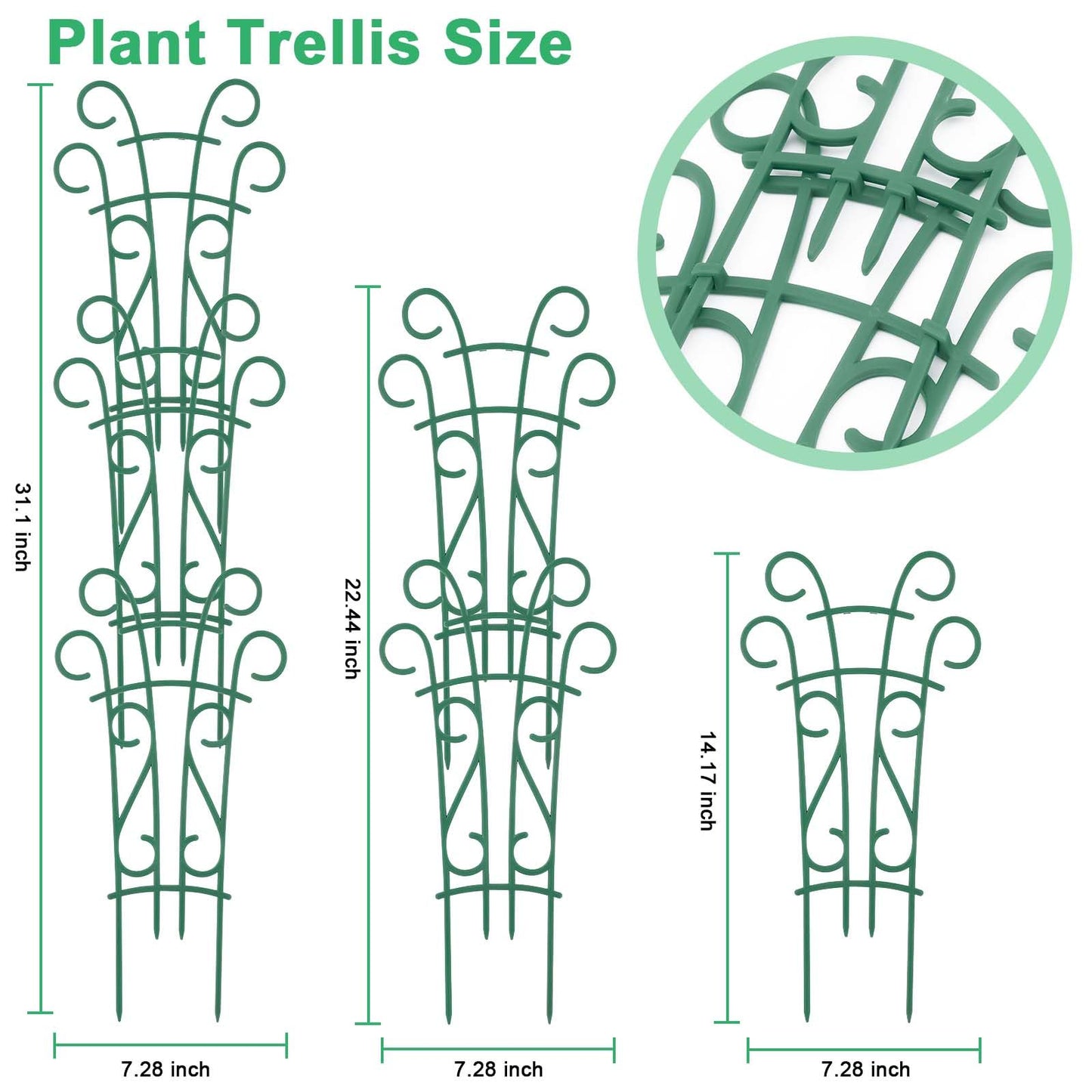 Qaobo Indoor Plant Trellis for Climbing Plants, 8 Pack Garden Trellis for Potted Plants Stackable Plant Trellis Plant Stakes for Indoor Plants Accessories Flower Plant Support