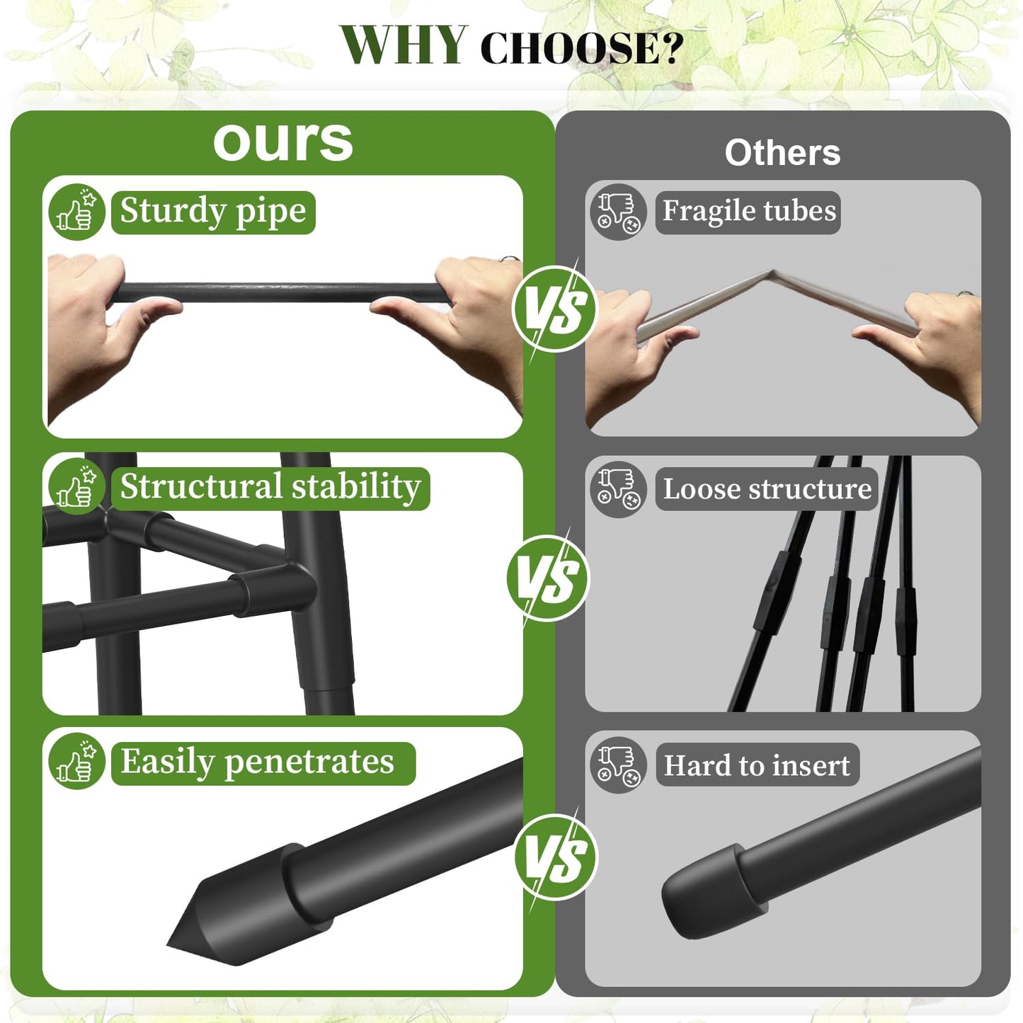 Alisisfores 6 FT Obelisk Trellis for Climbing Plants,Garden Trellis with Extra Thickened Plastic-Coated Metal Pipes, Outdoor & Indoor Garden Support for Potted Plants, Black