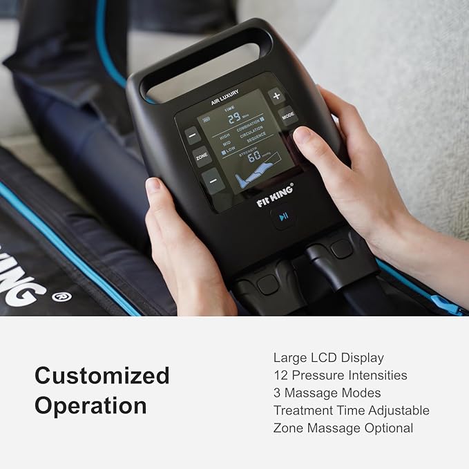 FIT KING Air Compression Recovery System, Cordless Full Leg Massager with Dynamic Pressure, Reduces Muscle Pain and Improves Circulation, Fast Recovery for Athletes (Medium)