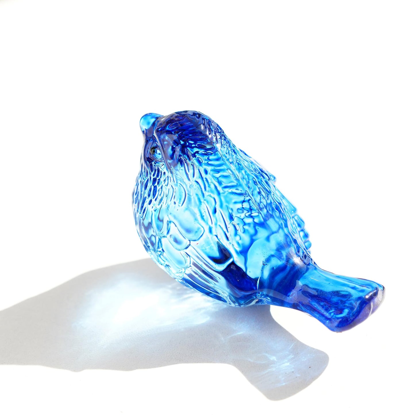 H&D HYALINE & DORA Blue Glass Bird Figurines Bird Gifts for Bird Lovers Women Crystal Glass Animal Figurine Collectible for Home Shelf Decor