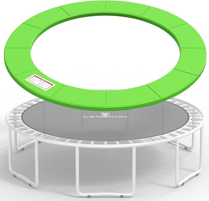 LANGXUN Universal Trampoline Repalcement Safety Pad, 8ft 10ft 12ft 14ft 15ft 16ft Waterproof Surround Spring Foam Cover for Round Frame
