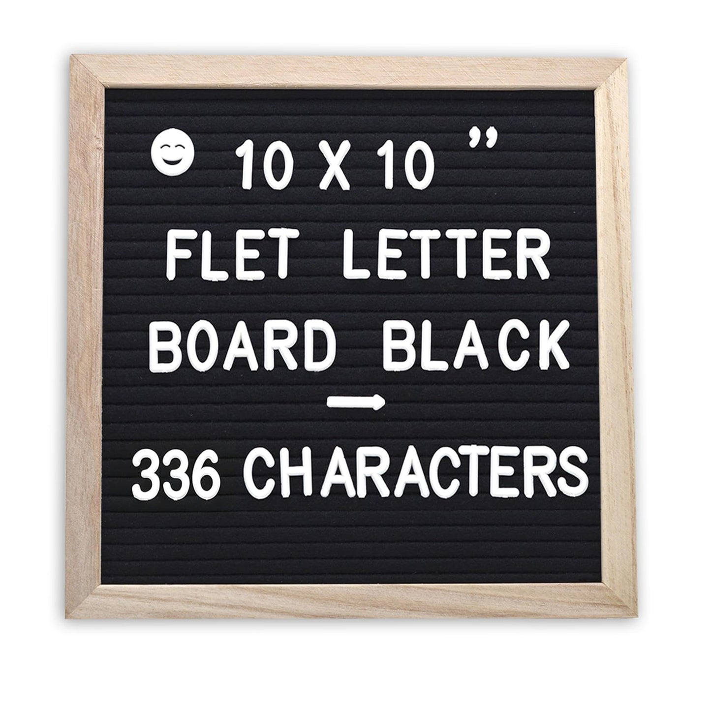 Intomyth Felt Letter Board with 336 Letters Numbers & Symbols, First Day of School Board, 10x10 Inches, Changeable Message Board with Wooden Frame Wall Mount Hook (Black)