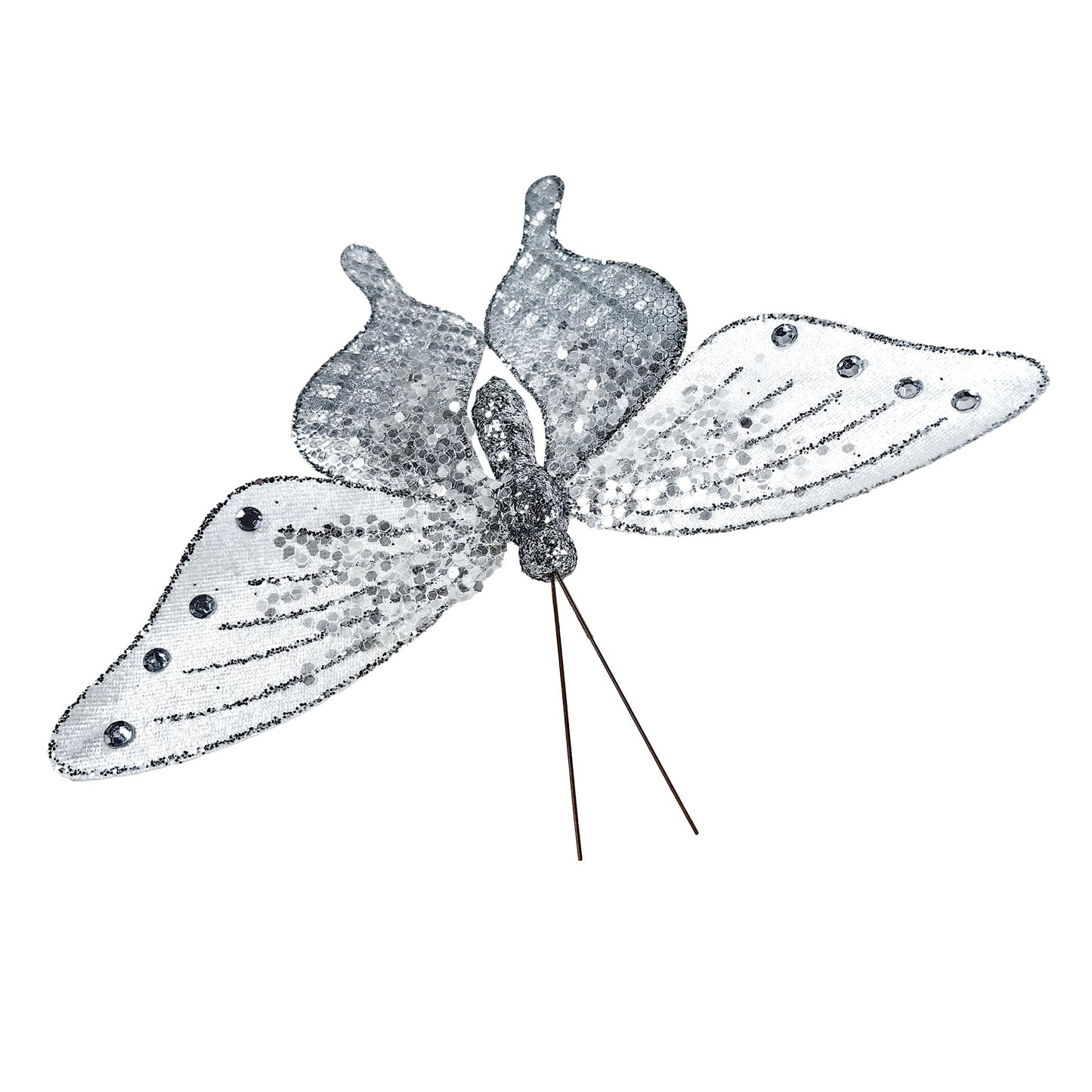 Berfutall- 3D Fabric Butterfly Wall Decor for Home Decor, Garden Decor, 8.66 Inches, Silver
