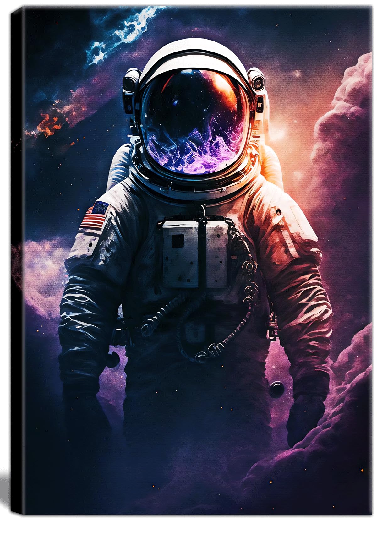 Framed Astronaut Wall Art Space Pop Culture Graffiti Street Art Painting Pictures Wall Decor Canvas Prints Modern Gifts For Man Artwork Space Boys Room Home Decor For Bedroom Living Room Office