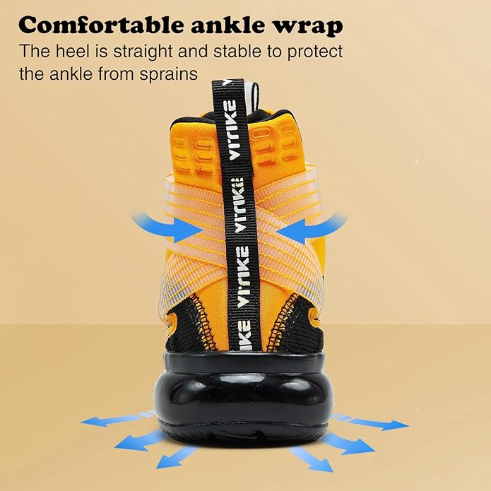JMFCHI Kids Basketball Shoes High-top Sports Shoes Sneakers Durable Lace-up Non-Slip Running Shoes Secure for Little Kids Big Kids and Boys Girls