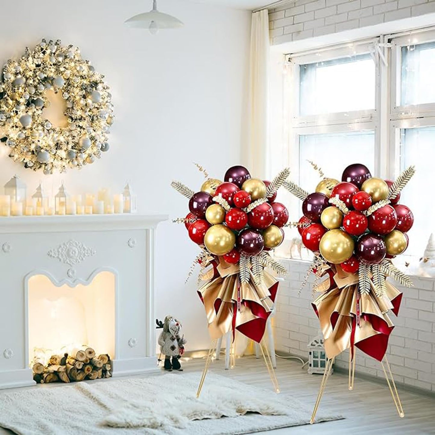 Yiqiying 2 Pcs Gold Flower Stand Display -41.3IN Flower stand for Wedding, Metal flower Display Stand for Wedding Bases Para Arreglos Florales flower Stand display gold centerpieces for wedding