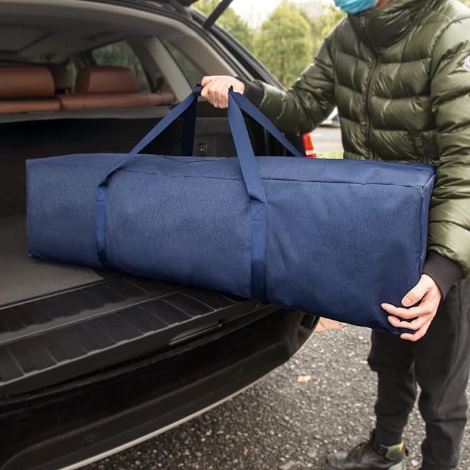 TOPDesign 46 Inch Extra Large Zippered Duffel Bag for Travel Camping Sports Equipment Storage, Waterproof Foldable Luggage Bag with Padded Handles