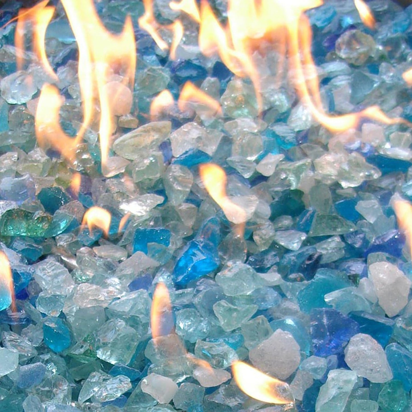 Crushed Glass for Resin Art, DIY Crafts, and Home Decor - 0.9LB Turquoise Broken Glass Pieces 3-6mm, for Vase Fillers, Tabletop Fire Pit, and Aquarium Rocks