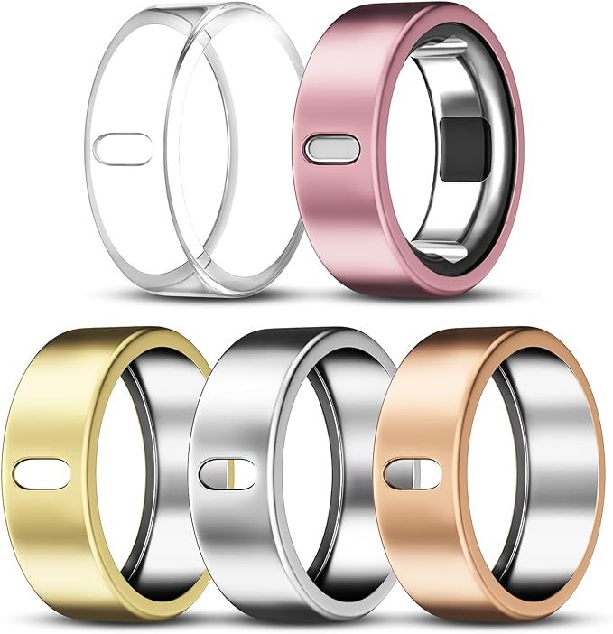 5 Pack Cover Compatible with Oura Ring Gen 4/Oura Ring Gen 3 Horizon/Heritage, Surport Charging with Cover on, Anti-Scratch TPU Protector for Oura Rings Accessories Women Men (Size 6)