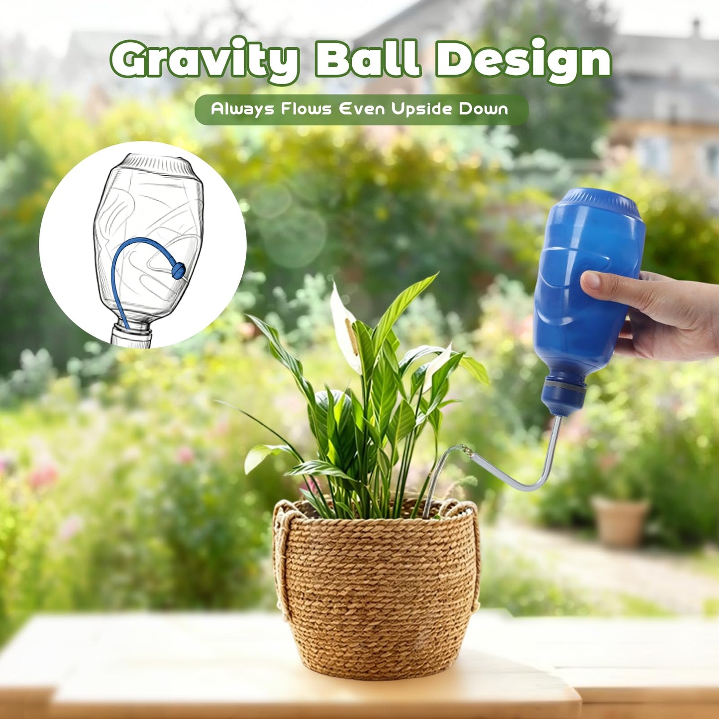2 Pack Small Watering Can, 2 in 1 Spray Head Functionality, 450ML Squeeze Garden Plant Watering Can for Seedlings Indoor/Outdoor Plants(Blue)