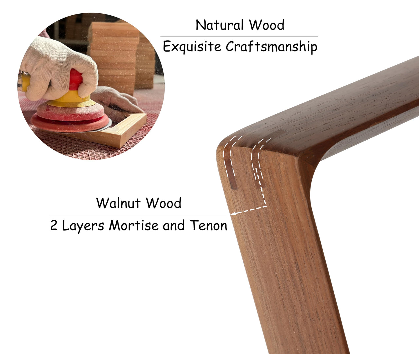 VAUWINEK 5x7 Picture Frame, Display Photos 4x6 with Mat or 5x7 without Mat, Made of Solid Natural Walnut Wood with Real Glass Vertical Horizontal Standing for Desk Tabletop Wall Hanging Gallery Frame