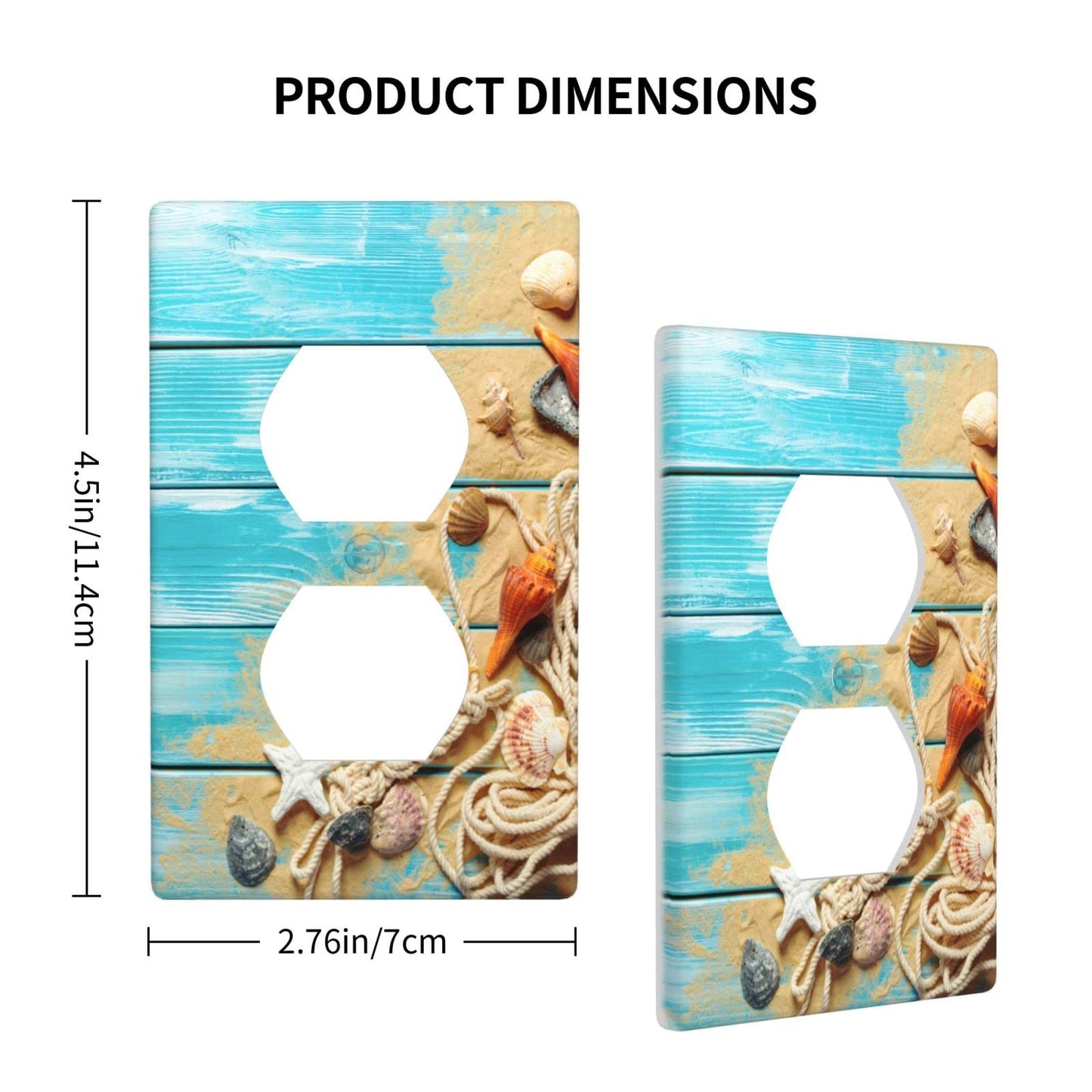 Board Beach Starfish Duplex Outlet Cover Wall Plates Decorate Outlet Covers For Electrical Outlets Switch Plate Decorative Wallplate Plug Cover 4.5 * 2.76 Inch