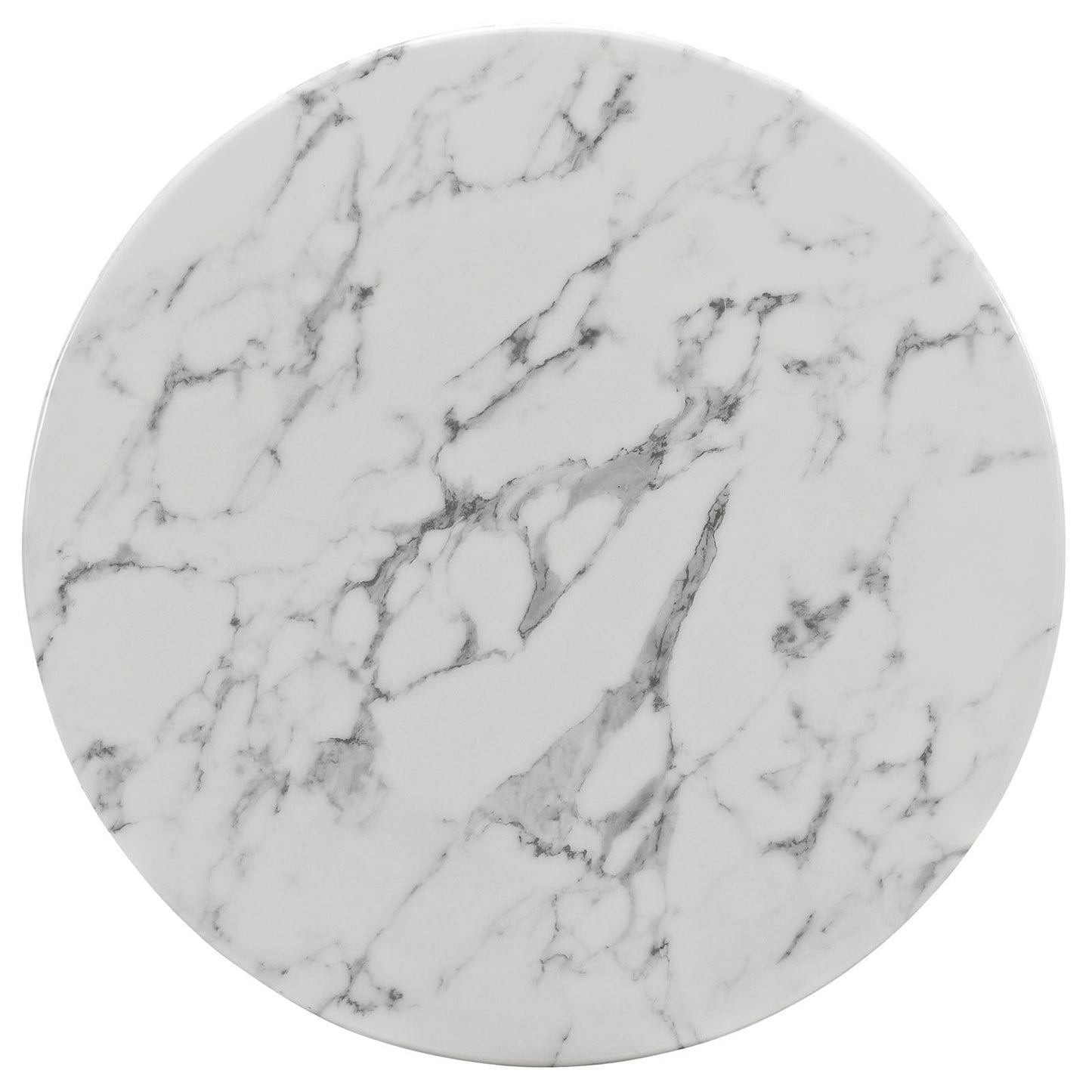Modway Lippa Round 28" Mid-Century Modern Artificial Marble Dining Table in White