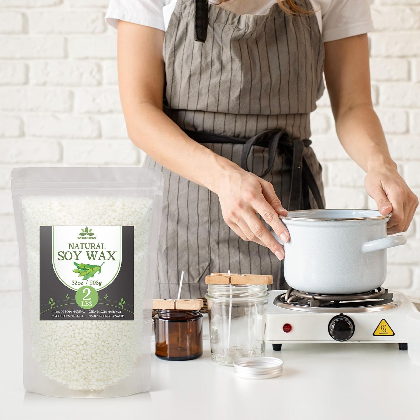 Soy Wax, Waxcanpy Natural Soy Wax for Candle Making, Organic Candle Wax from Farm, No Additives, Harmless and Pure (10lb)
