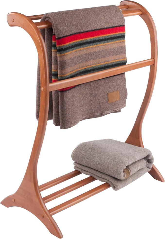 Winsome Bella Blanket Rack in Teak Finish