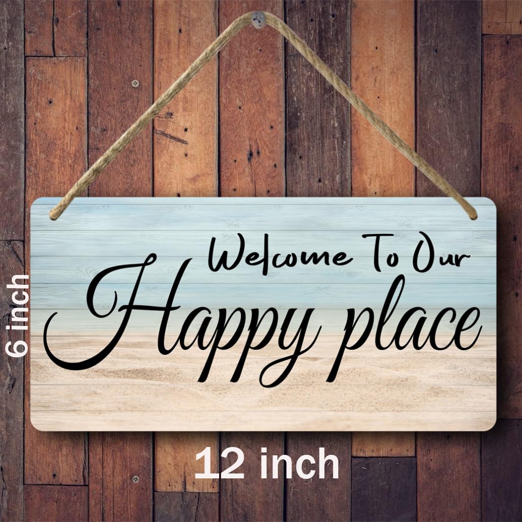 Welcome Home Sweet Home Sign - Personalized Wooden Hanging Decor For Front Door, Patio, Wall or Porch