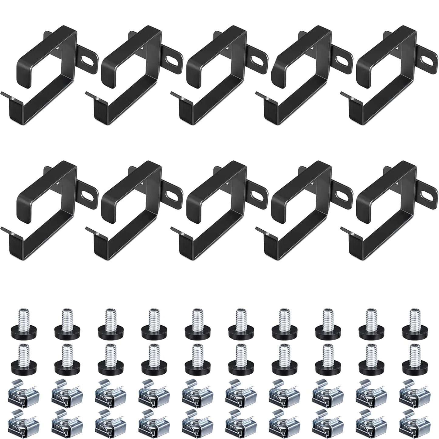 (10 Set kwmobile Server Rack Cable Management D-Ring Hooks Pieces) - Bracket Organizer Hook Mount for Network Patch