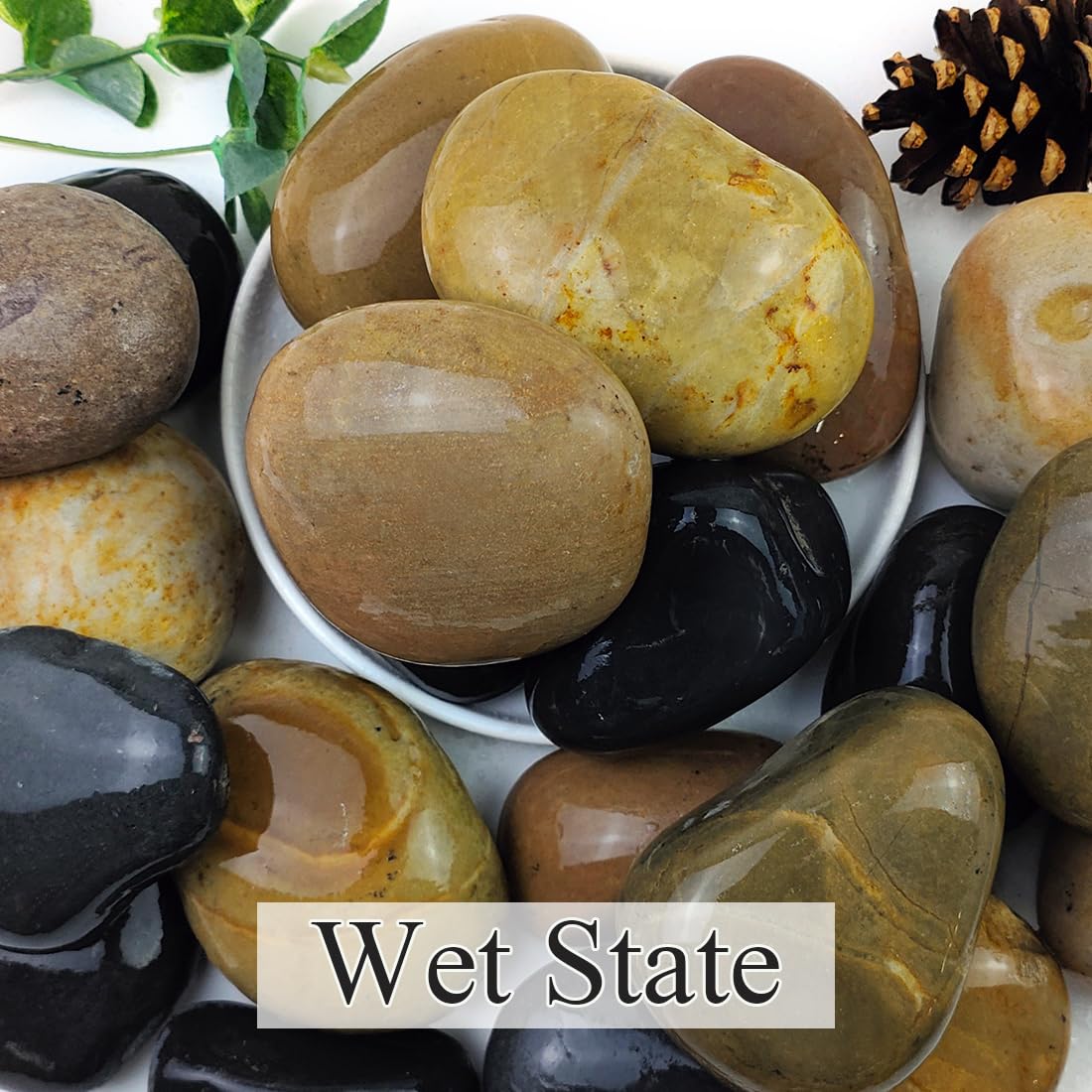 YISZM 20lbs Natural River Rocks, 3"-4" Premium Pebbles for Garden and Landscape Design, Hand-Picked Smooth Stones for Fish Tank, Flower Pots, Indoor Water Fountains, Pathways, Backyard