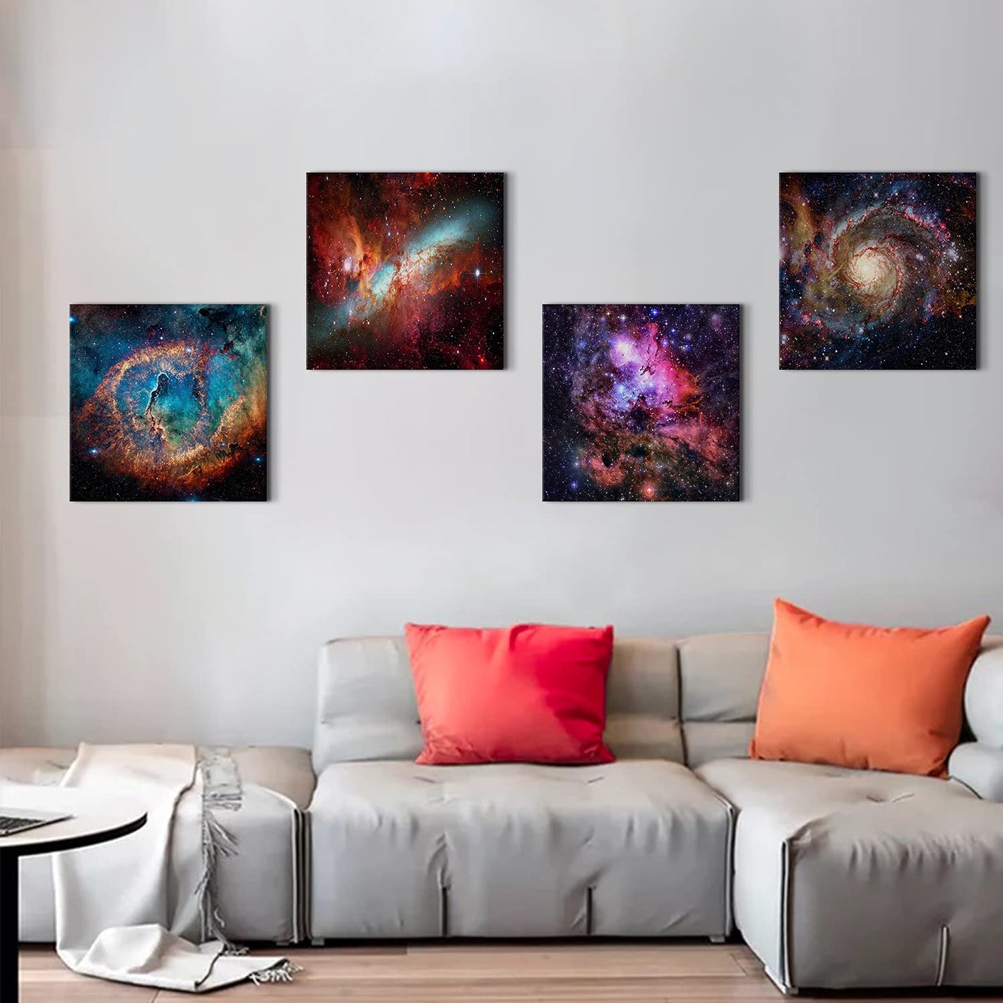 Space Decor for Boys Room Galaxy Canvas Pictures Nebula Wall Art Kids Bedroom Outer Space Room Decor Interstellar Posters Astronomy Painting Universe Artworks for Living Room Home Decoration 12x12" 4