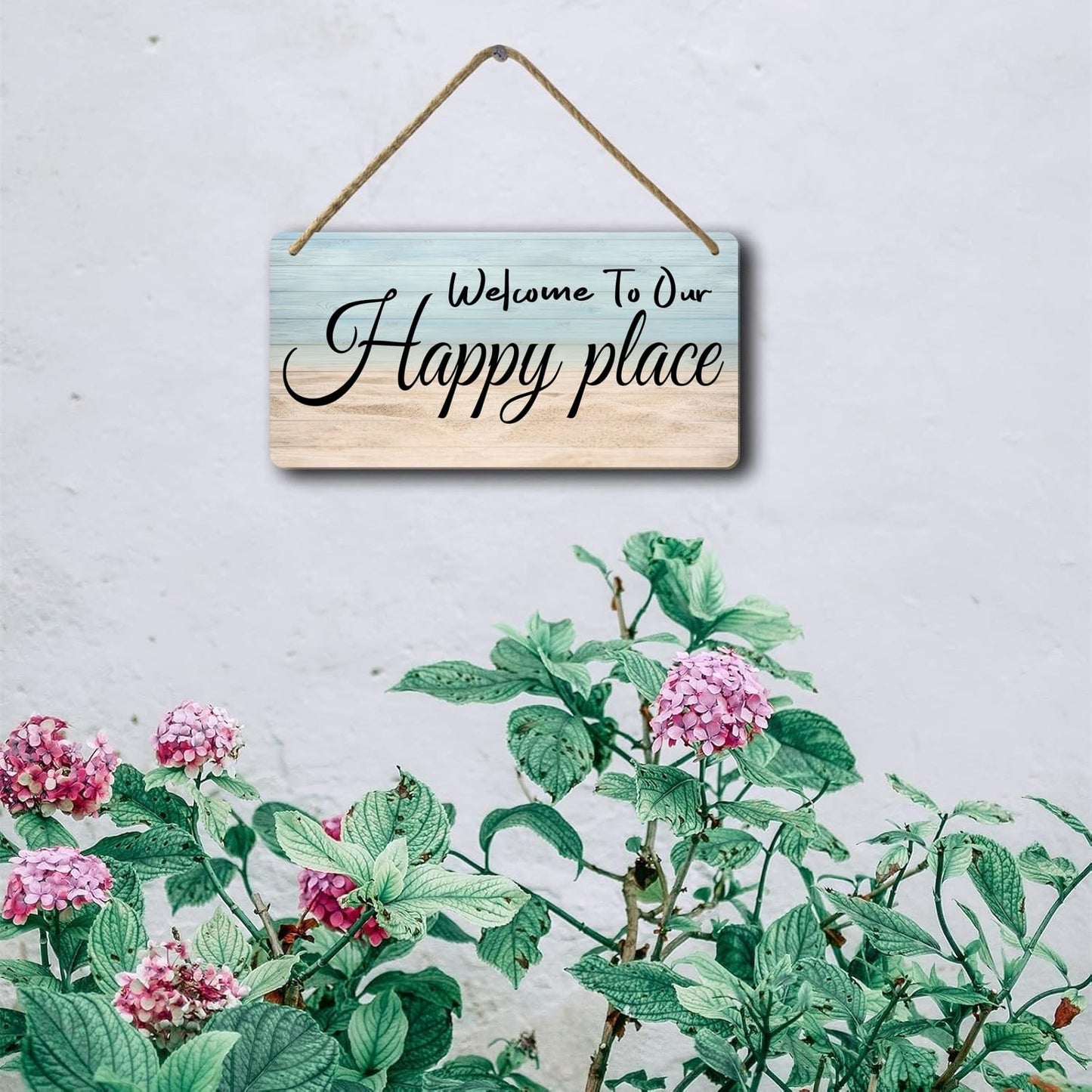 Welcome Home Sweet Home Sign - Personalized Wooden Hanging Decor For Front Door, Patio, Wall or Porch