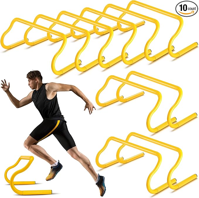 Wettarn 10 Pcs Speed Agility Training Hurdles Detachable Durable Hurdle Agility Plyometric and All Purpose Speed Training Equipment for Athletes Soccer Basketball