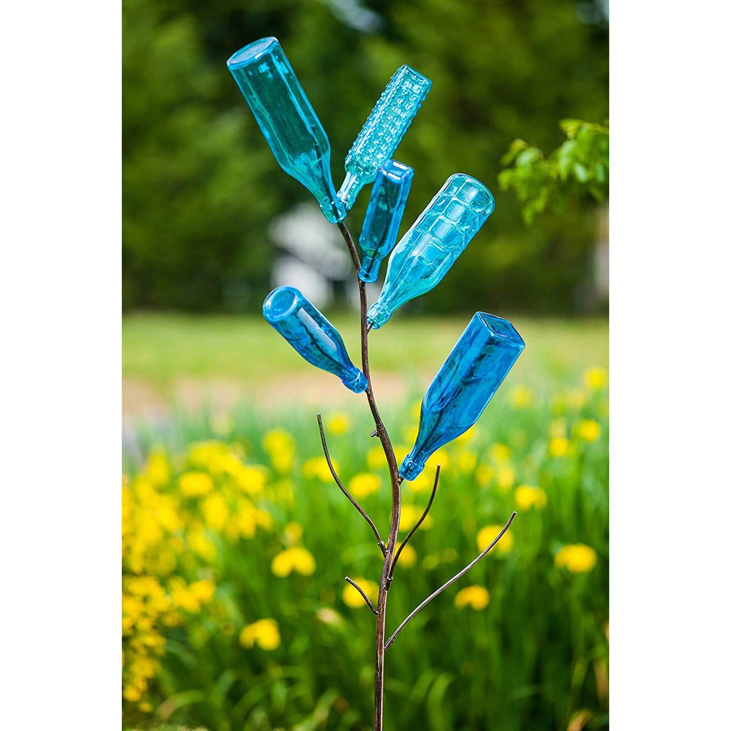 Evergreen Garden Glass Bottle Tree, Metal Bottle Trees for Garden Outside, Decorative Bottles Holder for Outdoor Wedding Christmas Party Decoration (Bottles Sold Separately)