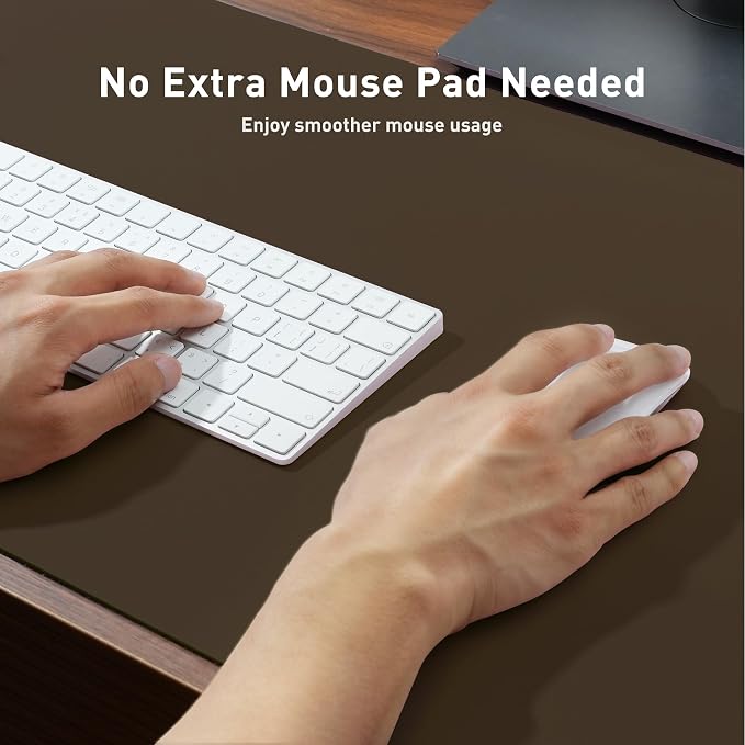 Aothia Leather Desk Pad Protector, Office Mat, Large Mouse Pad, Non-Slip PU Leather Blotter, Laptop Desk Pad, Waterproof Writing Pad for Office and Home (Coffee, 31.5" x 15.7")