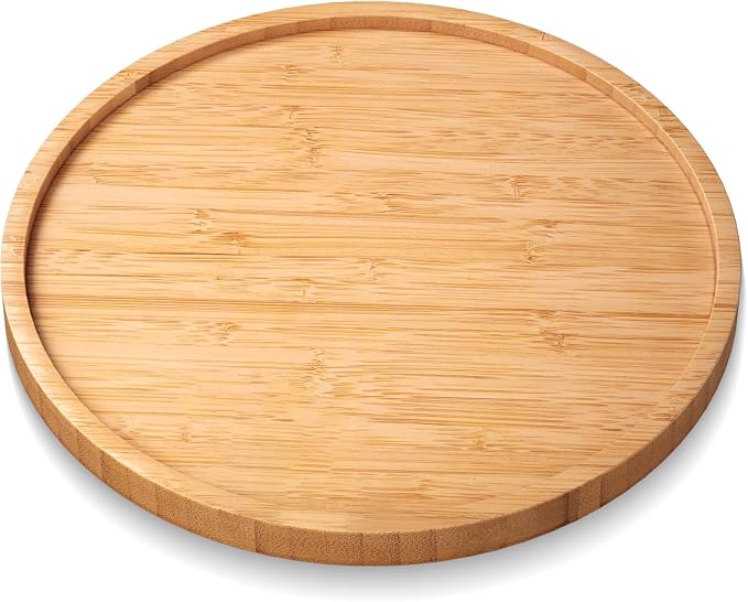 VERTORGAN Bamboo Serving Tray,8.7 Inch Decorative Trays Platter for Coffee Table,Living Room,Bar,Party,Mini Charcuterie Boards Cheese Board,Home Decor（Natural）