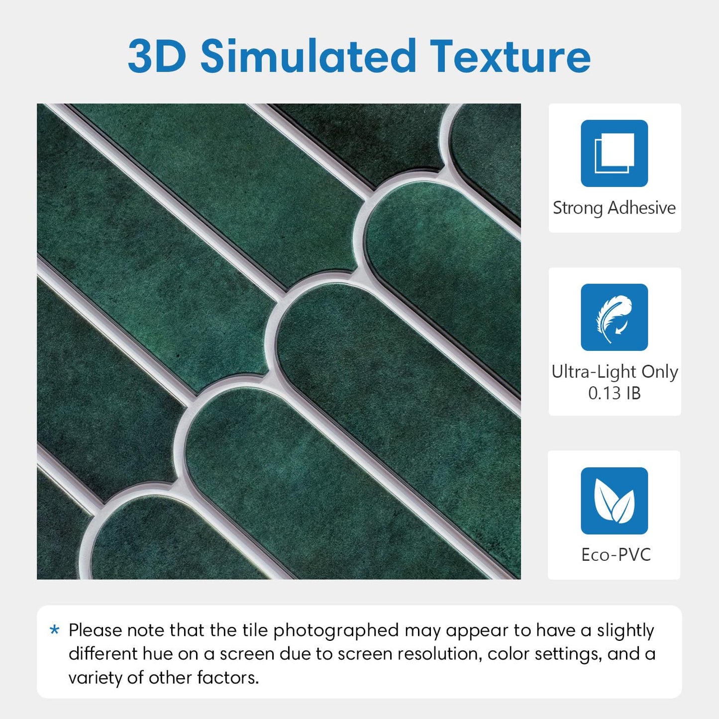 COMSTICKC Matte Dark Green Peel and Stick Tiles, 3D Wall Stickers, 10 Sheets, Ultra-Light Thin PVC Wall Panels 3D Fish Scale Stick on Tile Sticker Backsplash Kitchen Bathroom, 12"X12"