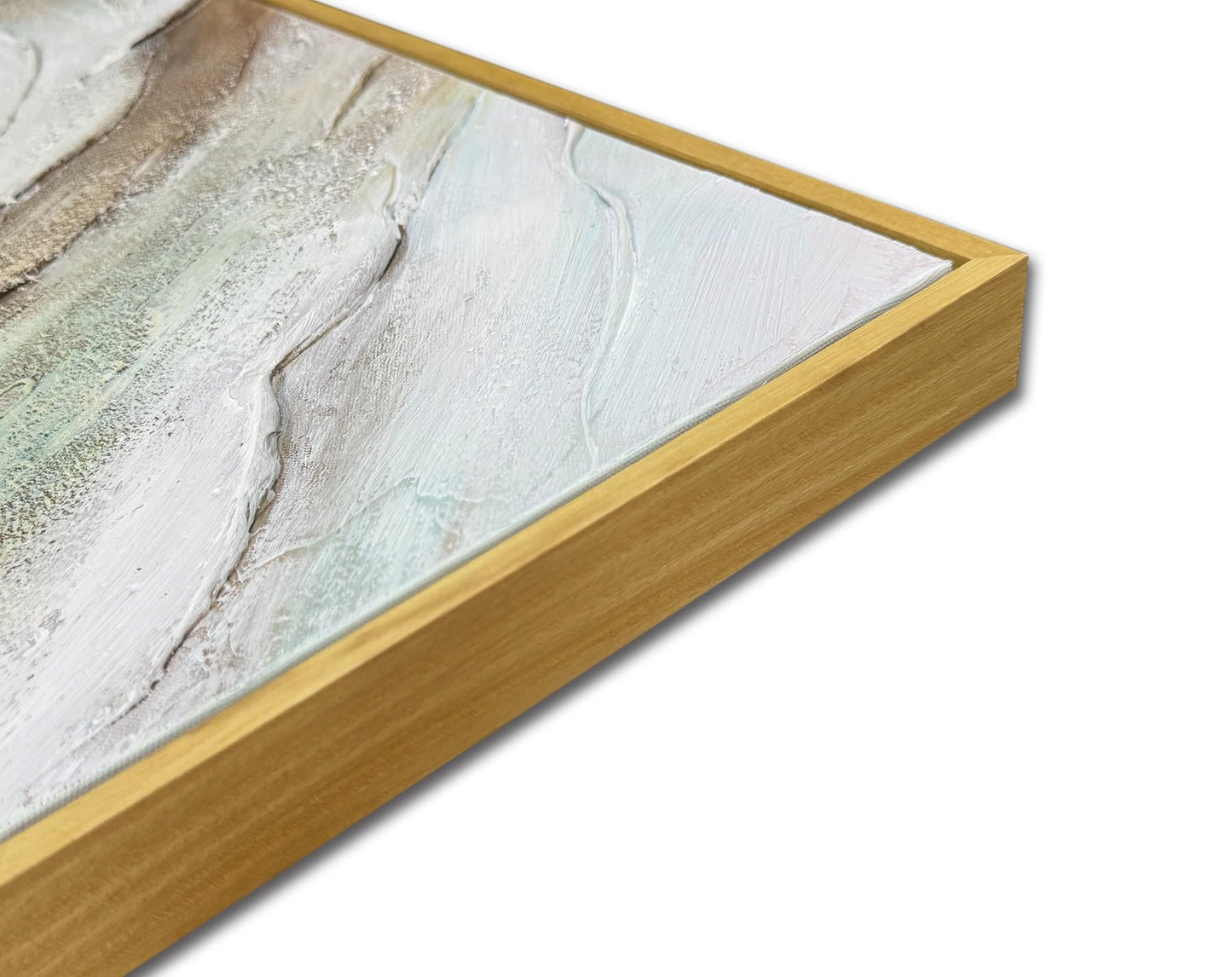V-inspire 3D Textured Wave Canvas Wall Art, 24 x 36 inches, Hand-Painted Oil Painting with Wood Frame, Modern Abstract Ocean Decor