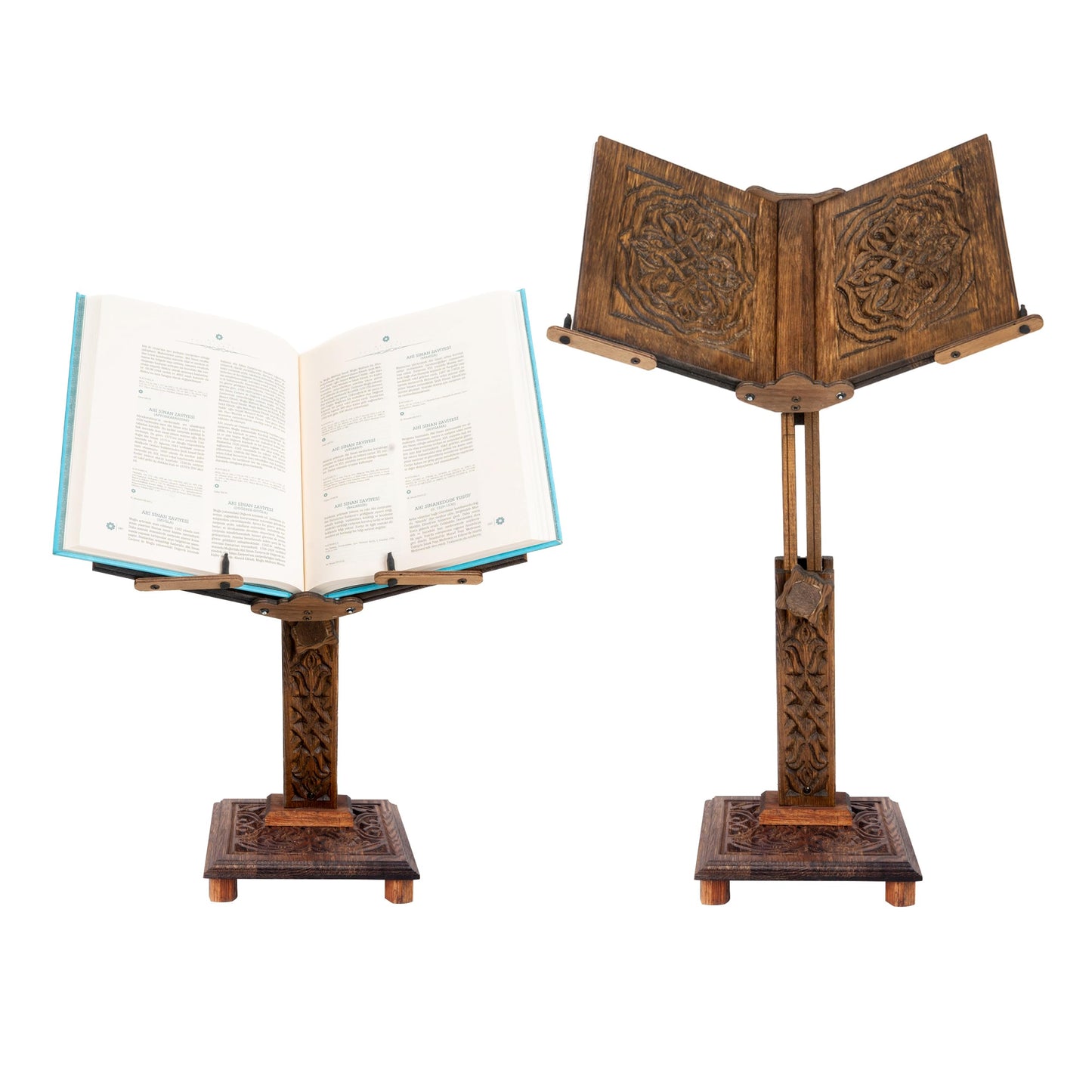 Adjustable Wooden Book Stand | Quran, Bible Holder Lectern | Cookbook Stand, Desktop Bookstand