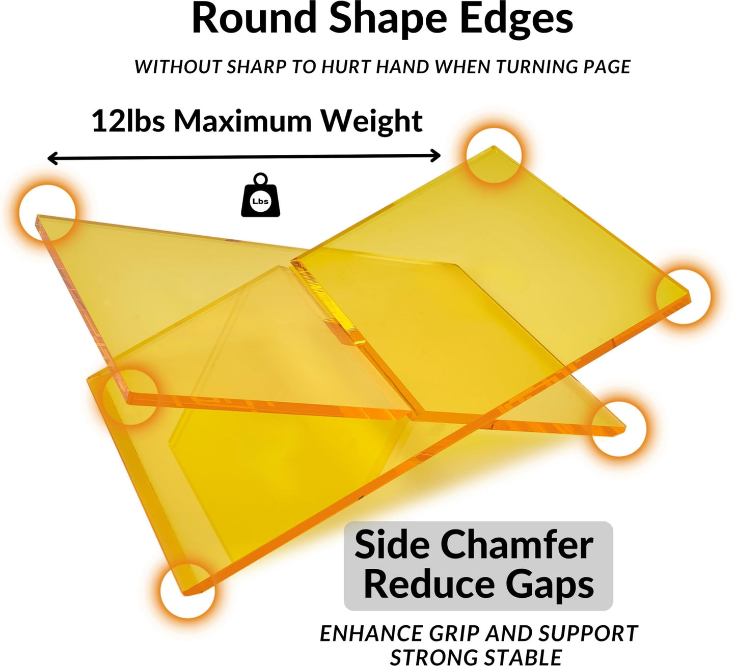 Honygebia Gold Acrylic Book Stands - Cross Frame Acrylic Book Holder, Open Bookstand for Display and Reading, Suitable for Art, Bible, Cookbook, Easel, Magazine, Textbooks 12.5" x 9.5" x 5.5"