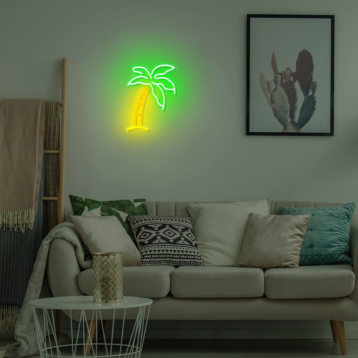 ROCEEI Tropical Palm LED Neon Sign Neon USB Powered Lights Sign Wall Art Gifts for Christmas Room Kids Bedroom Birthday Party Bar Decor