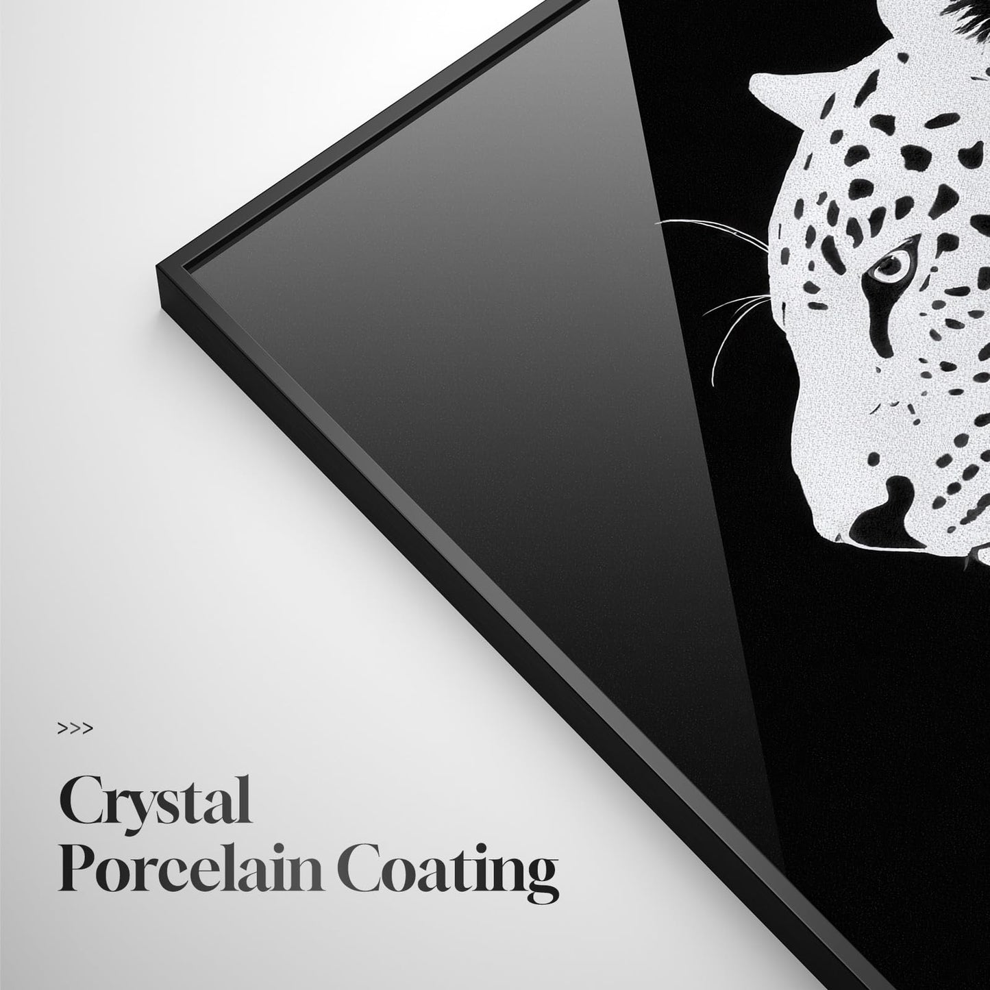 Framed Modern Animal Black and White Wall Art, Large Leopard Animal Prints, Contemporary Minimalist Elegant cheetah Pictures for Living Room Bedroom Dining Room Hallway Office Wall Decor 24x36In
