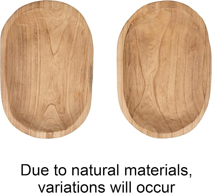 Bloomingville Hand-Carved Paulownia Wood Bowl, Natural