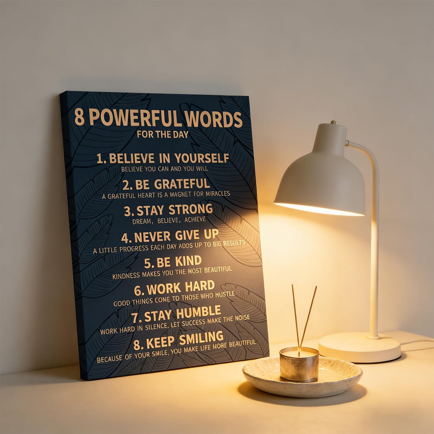 8 Rules of Life Canvas Wall Art Motivational Office Painting Picture Wall Decor Inspirational Positive Sayings Poster Print Artwork for Office School Library Decor 12x16 in Wrapped Canvas