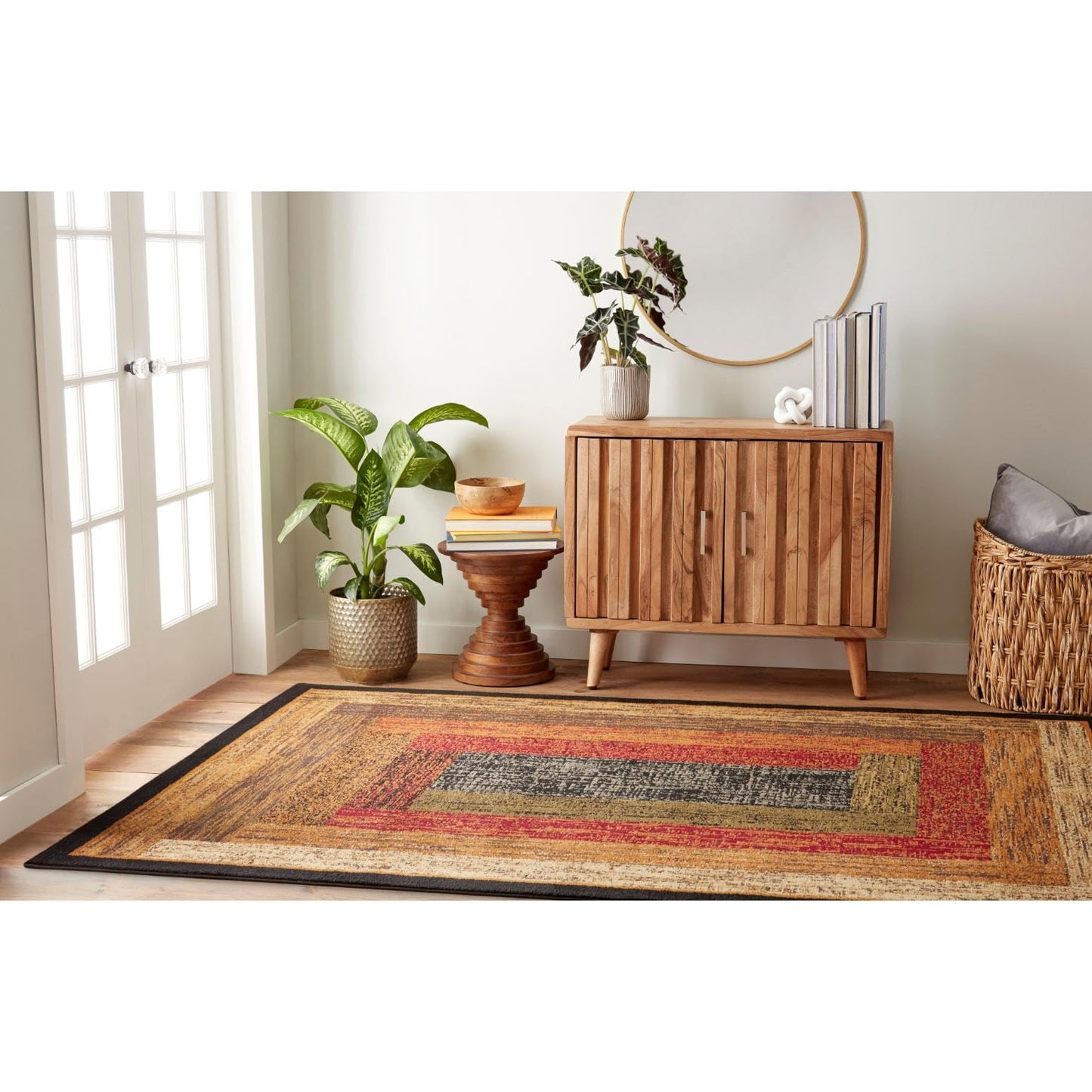 Home Dynamix Royalty Vega Contemporary Geometric Area Rug, Black/Brown, 43"x62"