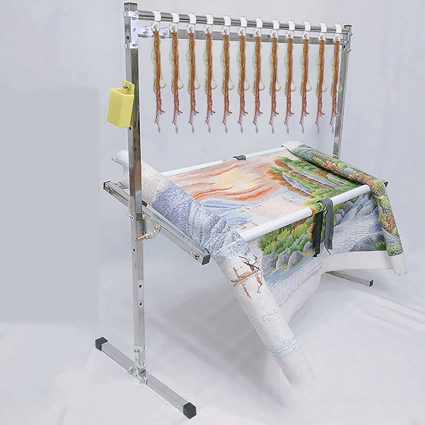 ELUKHT Embroidery Stand, Adjustable Stainless Steel Embroidery Stand for Cross Stitch and Sewing, Ideal Floor Frame and Lap Table for Art and Craft Projects.