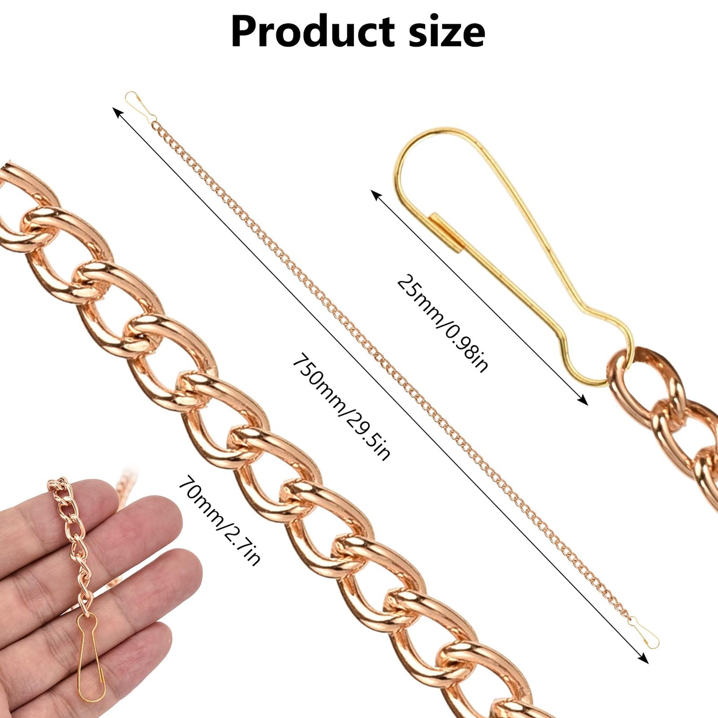 SANGLE SOPFFY Stained Glass Window Hanging Chain, 4PC 30 Inch Gold Metal Picture Hanging Chain Sunshine Catcher Stained Glass Window Panels Chains