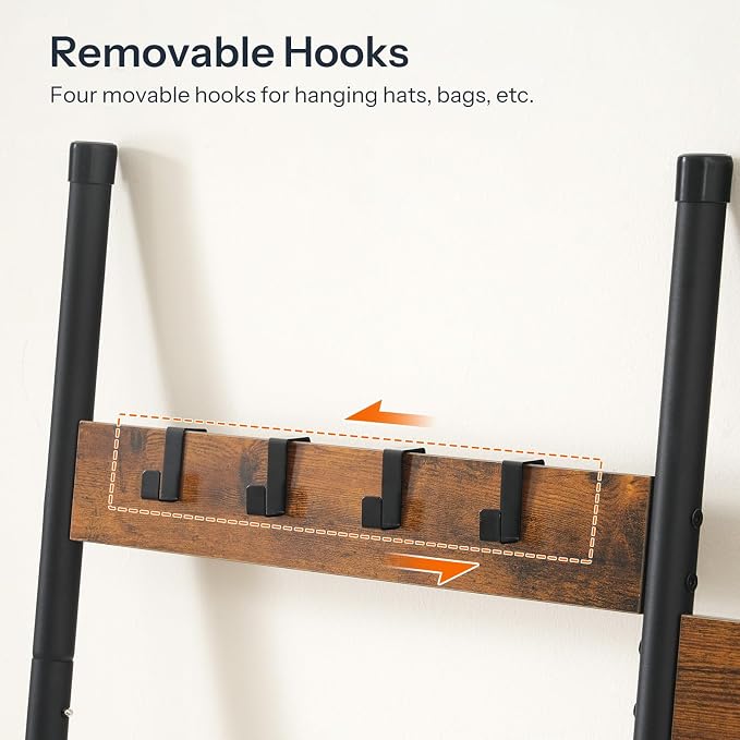 HOOBRO Towel Rack and Blanket Ladder, Blanket Holder for Living Room, Bathroom BF03LB01-BF17CJ01