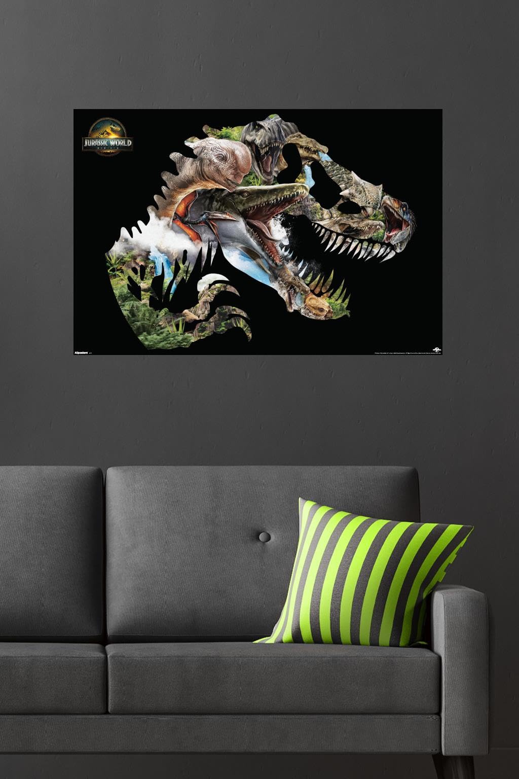 Jurassic World: Rebirth (2025) - T. Rex Silhouette Wall Poster, 34L" x 22.4W", Premium Unframed Version