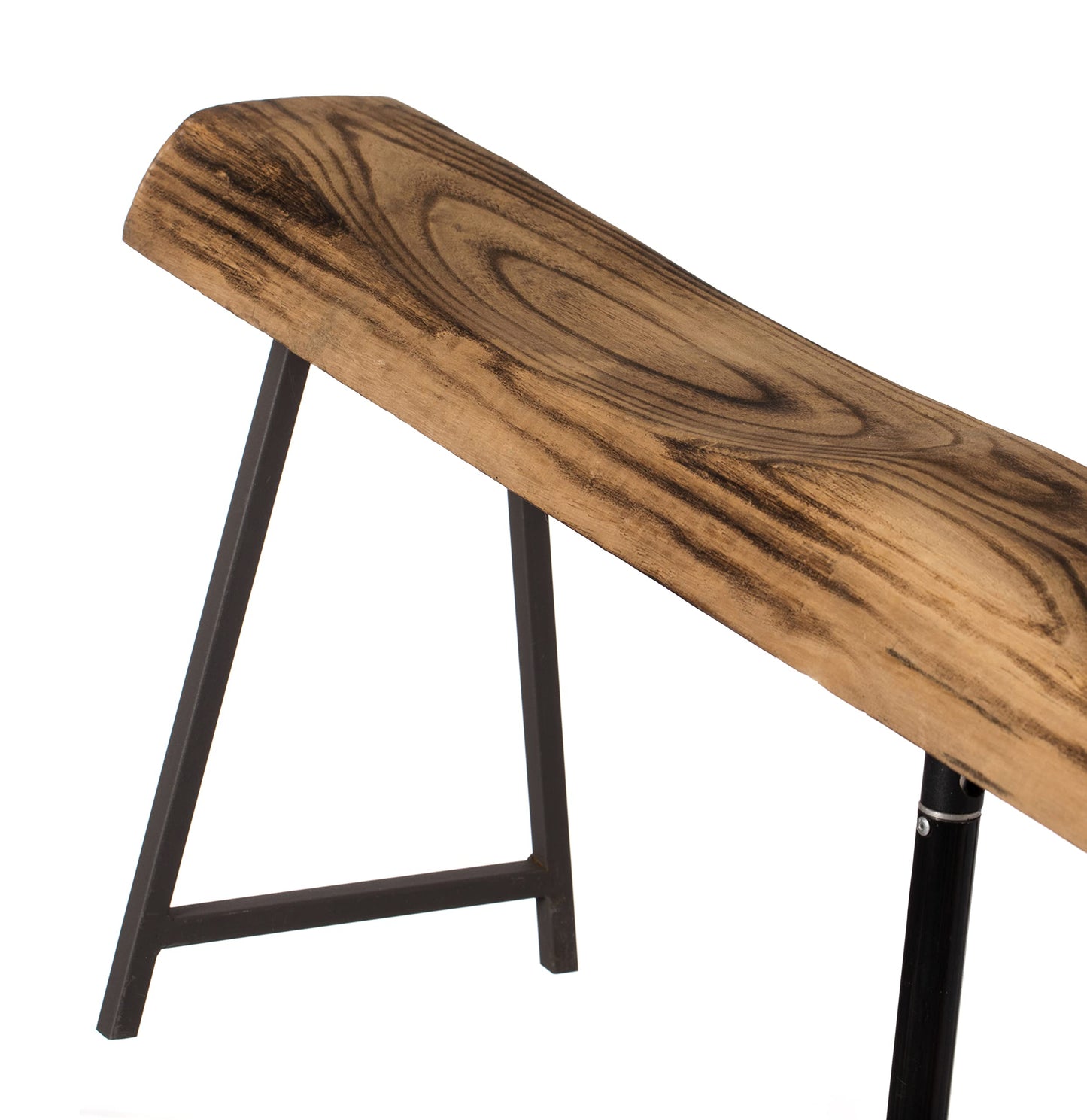 Vintiquewise Rustic Carved Wood Natural Log Accent Bench for Entryway, Indoor and Outdoor