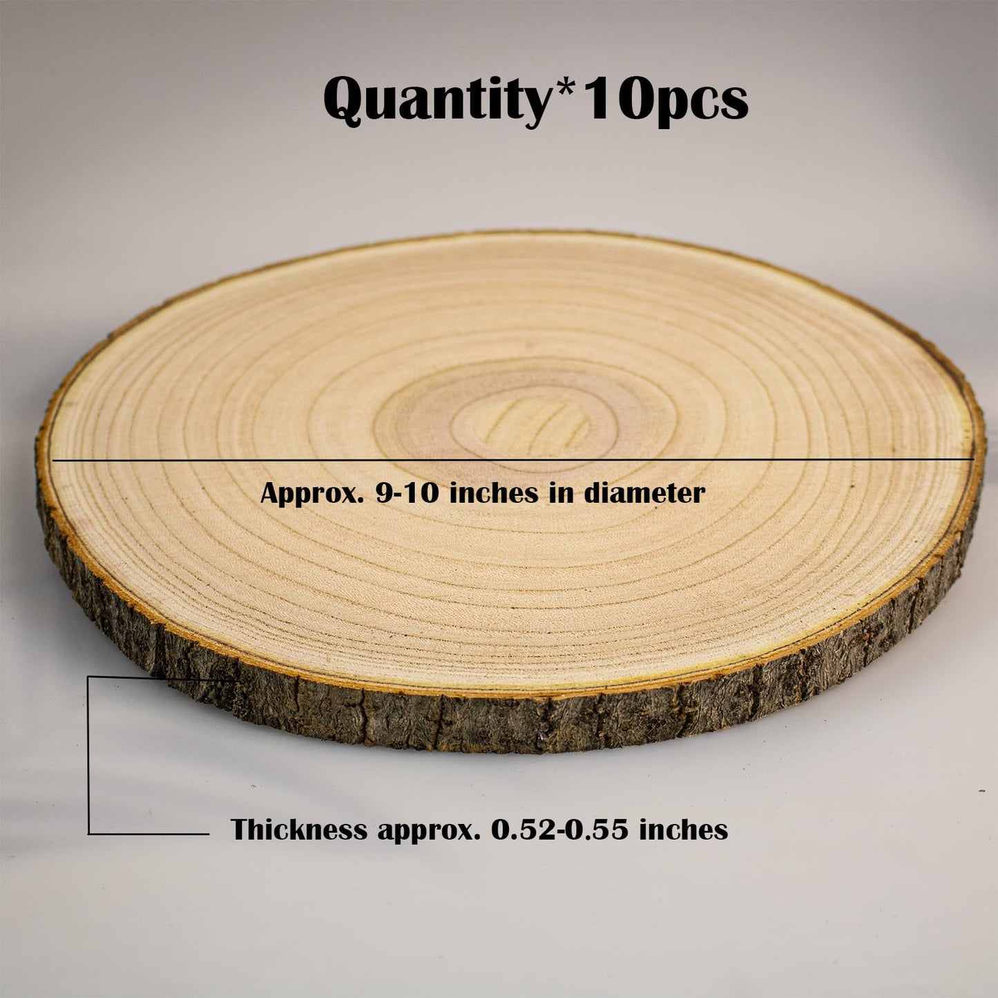 10 pcs Large Wood Slices for Centerpieces 9-10 inches Wood Rounds for Tables Decor Rustic Wood Circles for DIY Crafts and Wedding Decor Round Wooden Discs Wood Slice Ornaments
