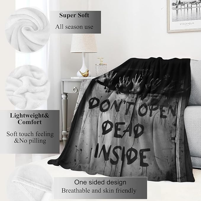 Horror Gothic Blanket,with Zombie Hands Throw Blankets,Gifts for Women Men, Lightweight Soft Fleece Cozy,for Sofa Couch Bed Room Travel,Festival Halloween Spooky Goth Decor,40x50in