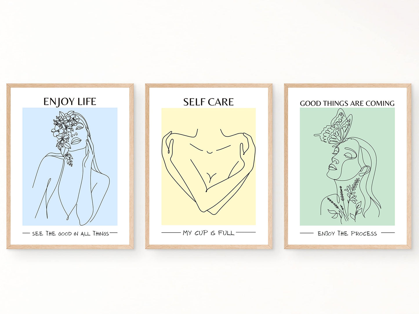 JUJU'S VIBES Pastel Danish Room Decor - Aesthetic Wall Art for Women, Teen - Wall Collage Pictures Prints, Cute Posters Clean Girl for Bedroom, College Dorm Apartment - 8x10 Set of 6 UNFRAMED.
